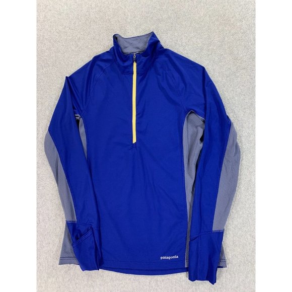Patagonia Capilene Quarter Zip Base Layer Pullover Shirt‎ (Women's Small) Blue - Picture 1 of 14